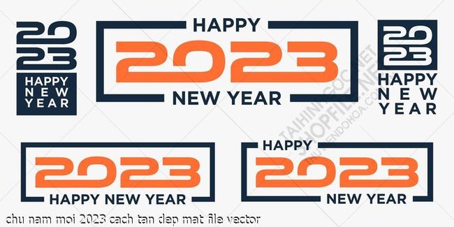 chu nam moi 2023 cach tan dep mat file vector